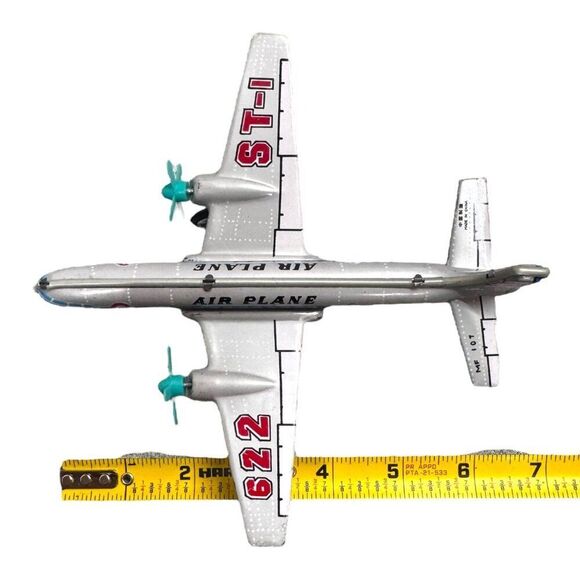 Vintage Tin Toy Airplane ST-1 Model 622 Collectible Original Box Collectors - Picture 5 of 6